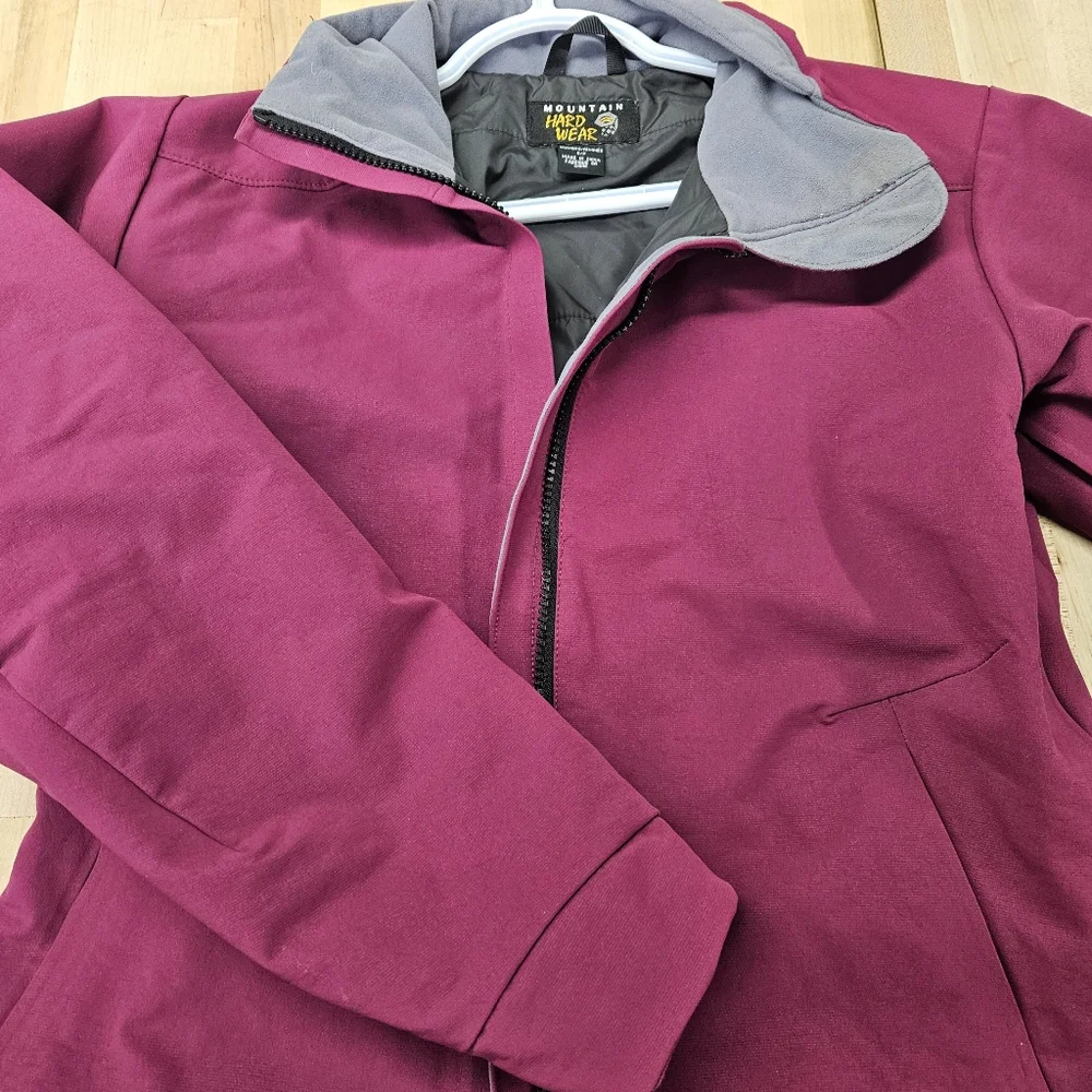Mountain Hardwear Jacket Wms Small Plum Callisto Full Zip Fleece-Lined Softshell - Picture 2 of 15